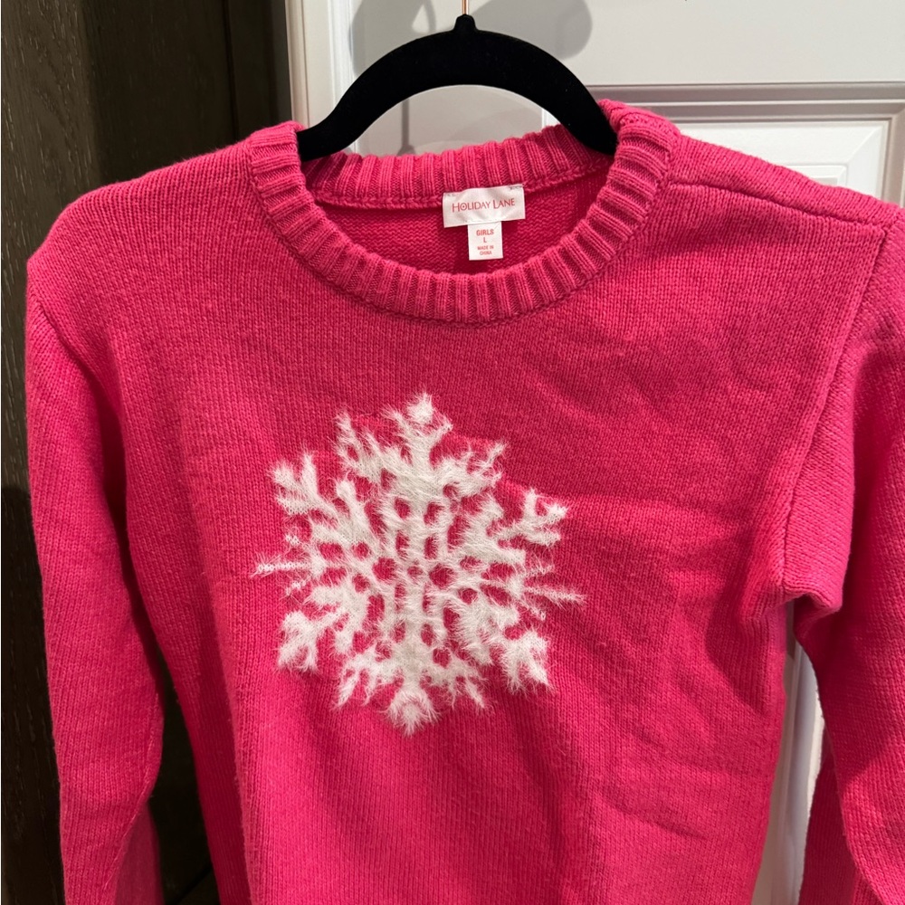 Holiday Lane Girls Pink Sweater